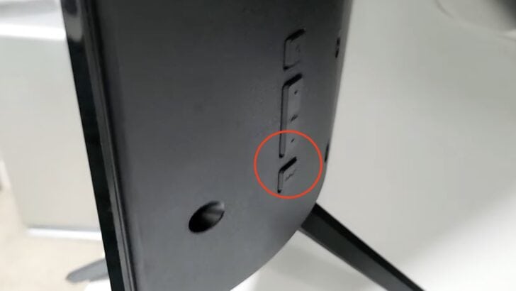 Photo of buttons at the back side of a vizio tv