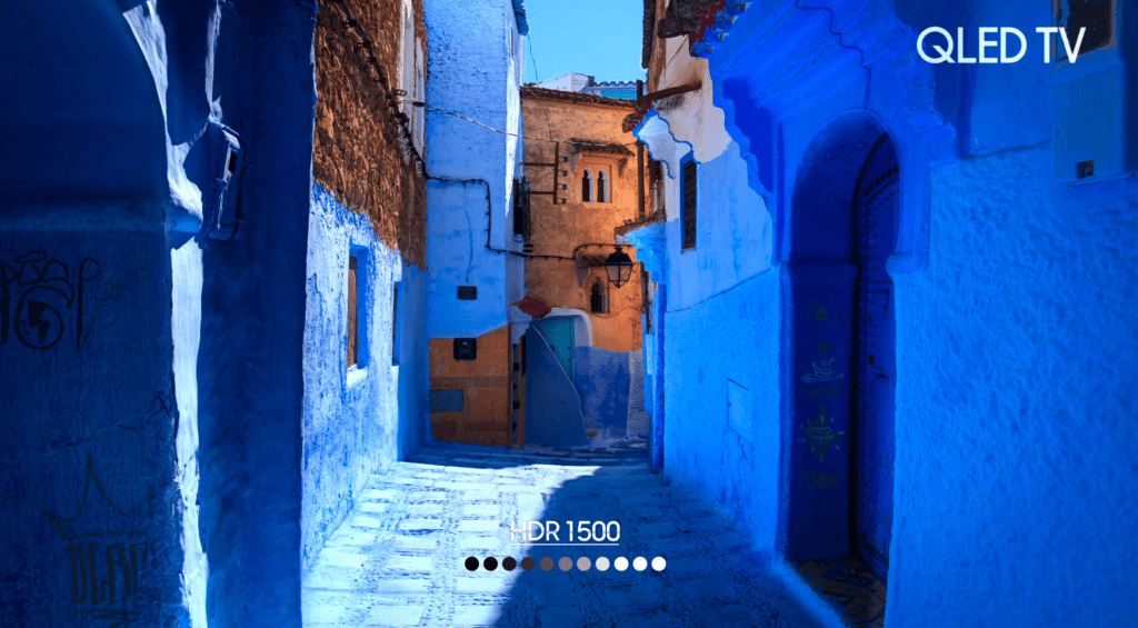 Photo of a Samsung QLED TV HDR demo