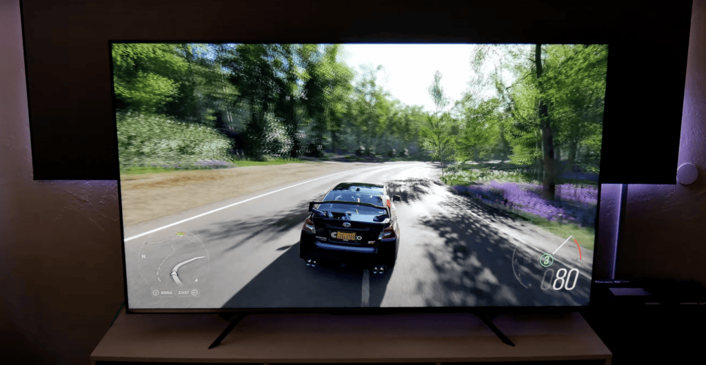 Hisense TV standing on a small table