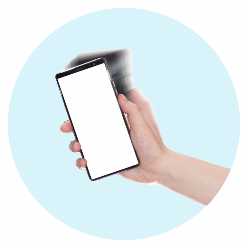 hand shaking a phone