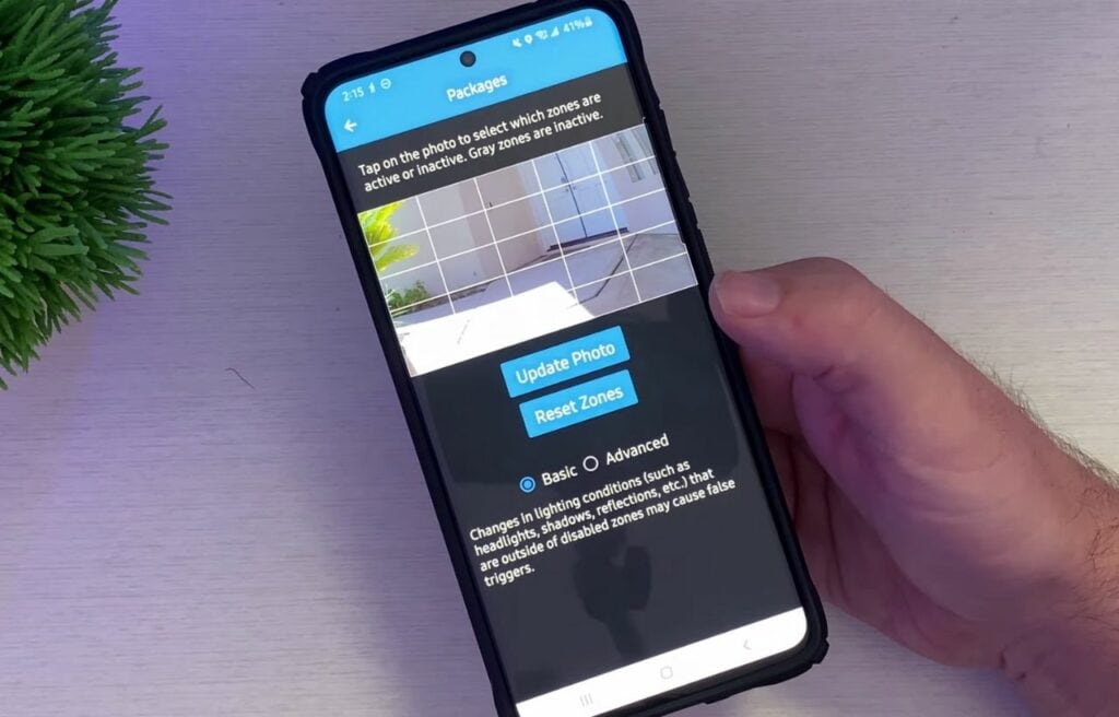 Activity zone in the Blink camera app
