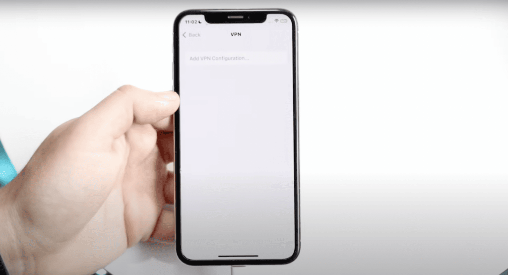 VPN on iPhone showed in white background