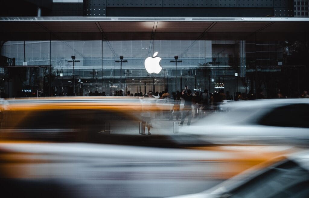 Apple store and busy street