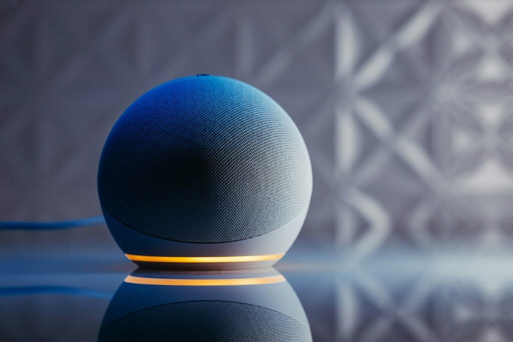 Alexa echo dot on a table