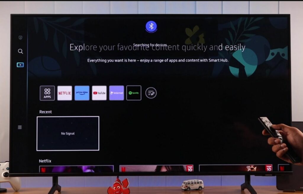 Searching for Bluetooth devices on a Samsung TV