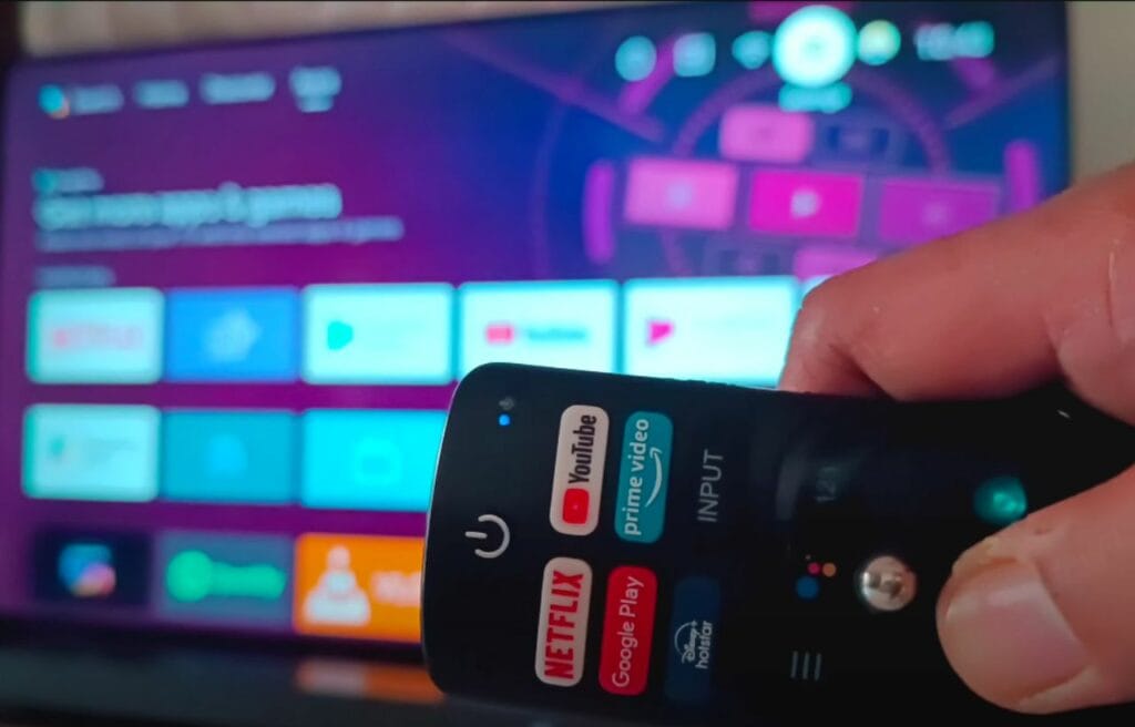 blue light on a Hisense TV remote