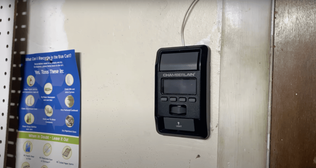 Control panel of the chamberlain garage door