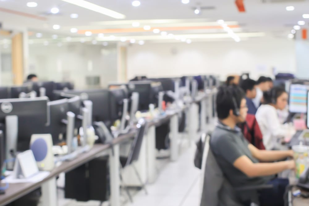 Call center agents dialing in