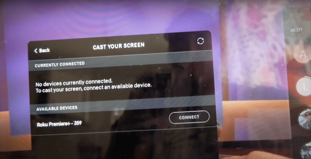 Mirroring the peloton app on Samsung TV