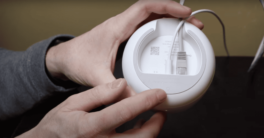 Reset button at the bottom of the Google Wi-Fi
